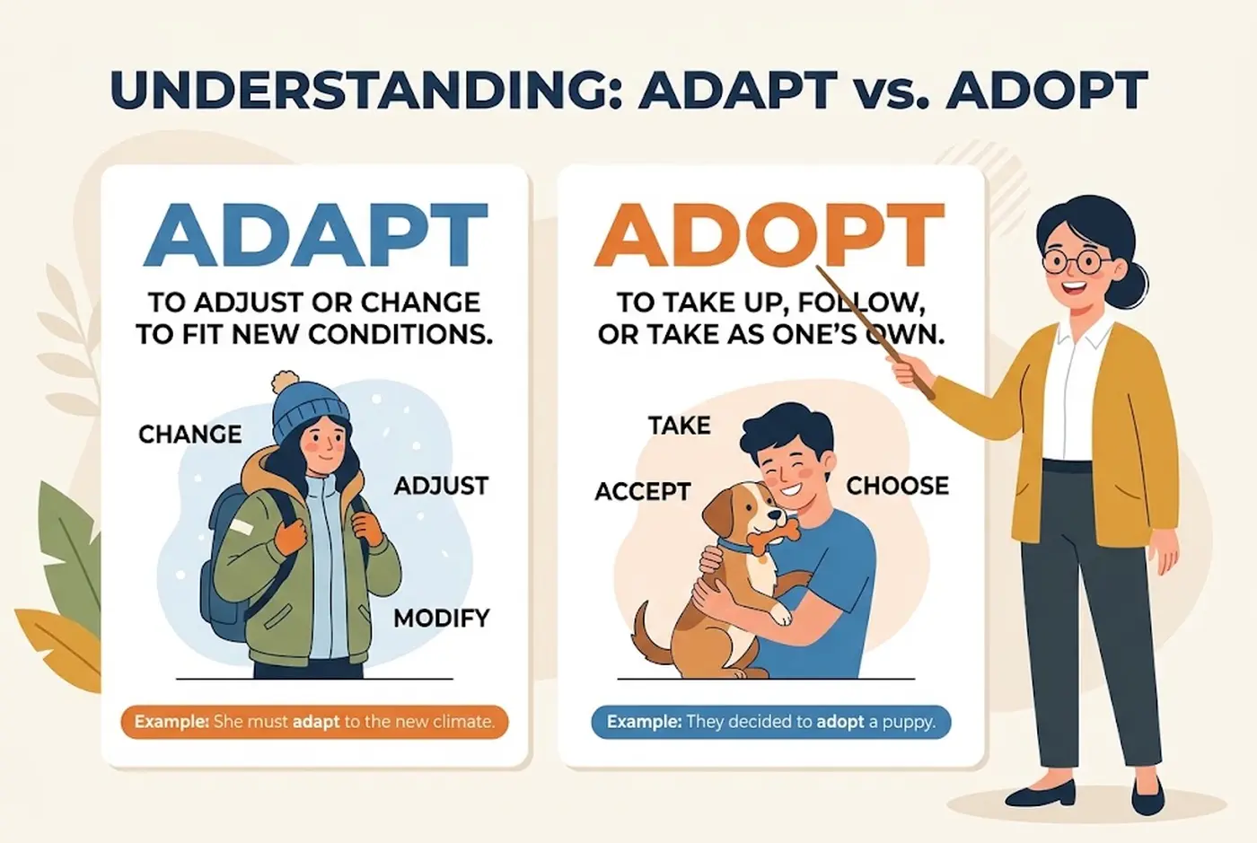 Adapt vs Adopt