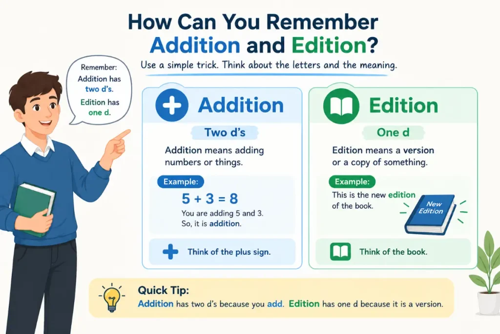 How can you remember addition and edition?