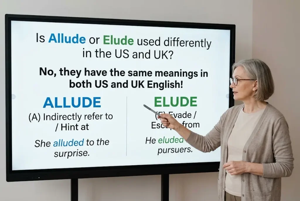 Is allude or elude used differently in the US and UK?