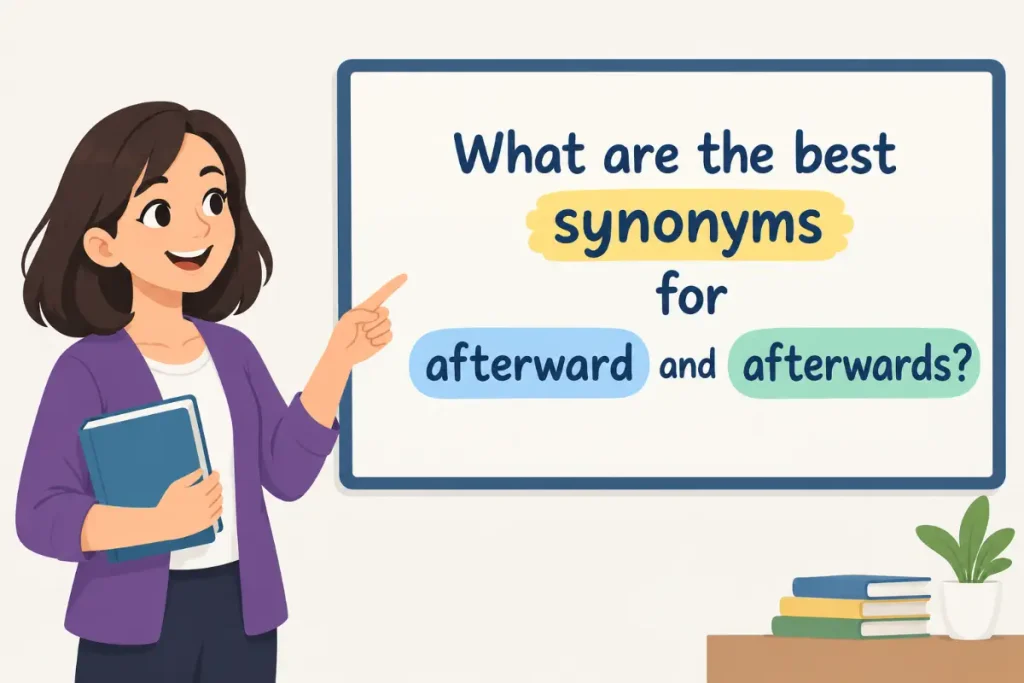 What are the best synonyms for afterward and afterwards?