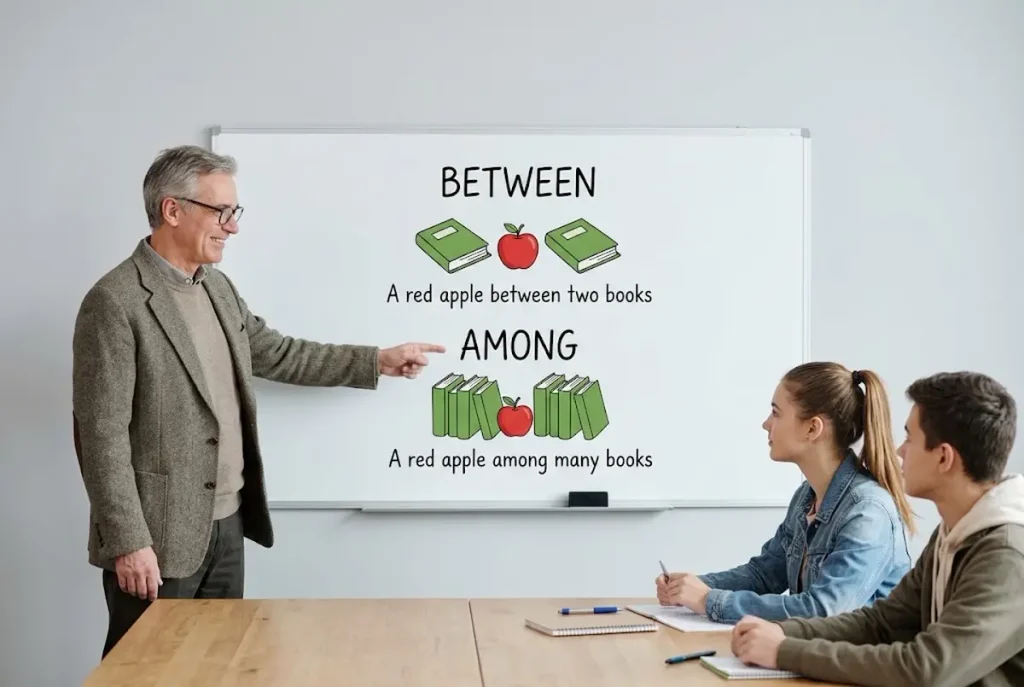 What are the most useful examples of among and between?