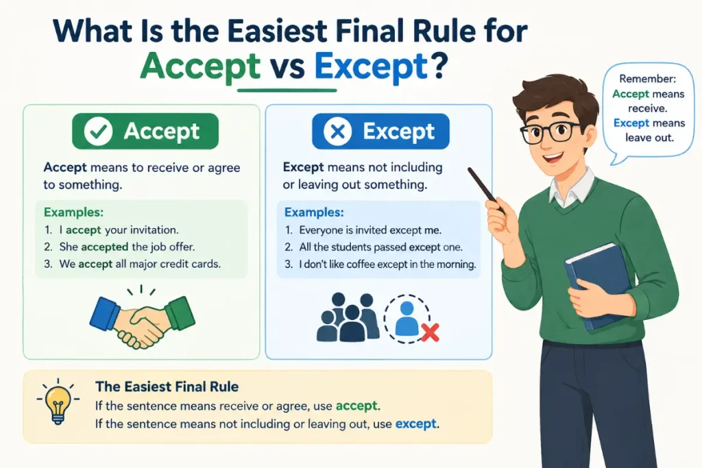What Is the Easiest Final Rule for Accept vs Except?