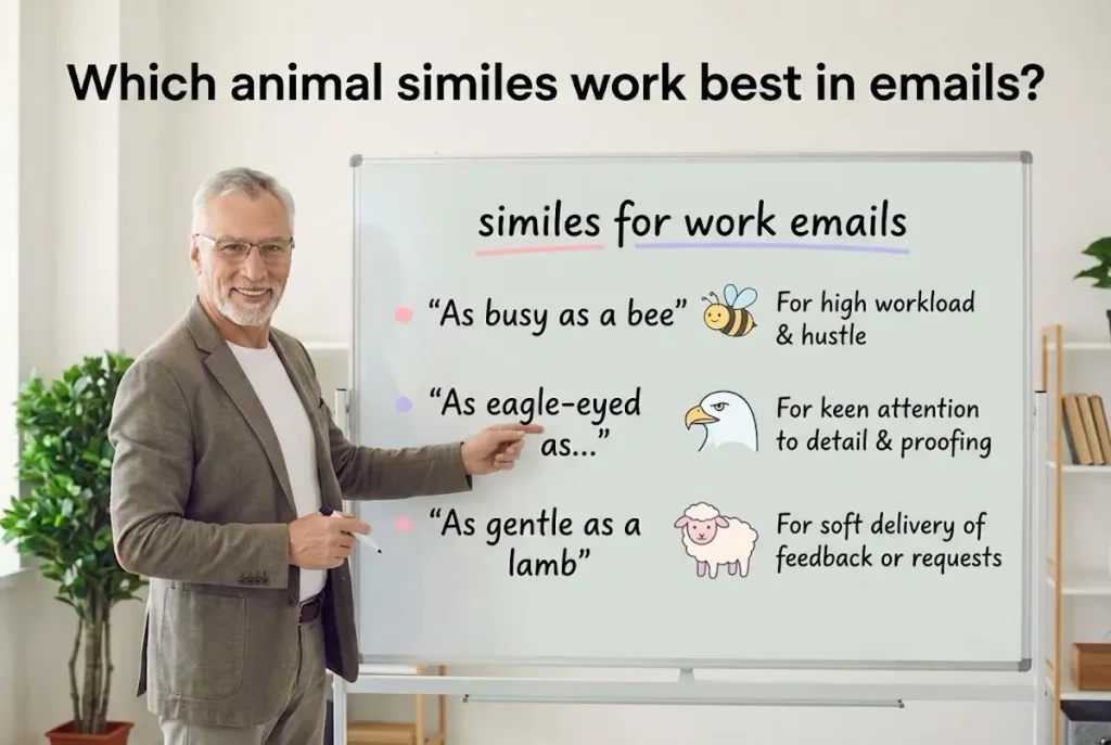 Which animal similes work best in emails?