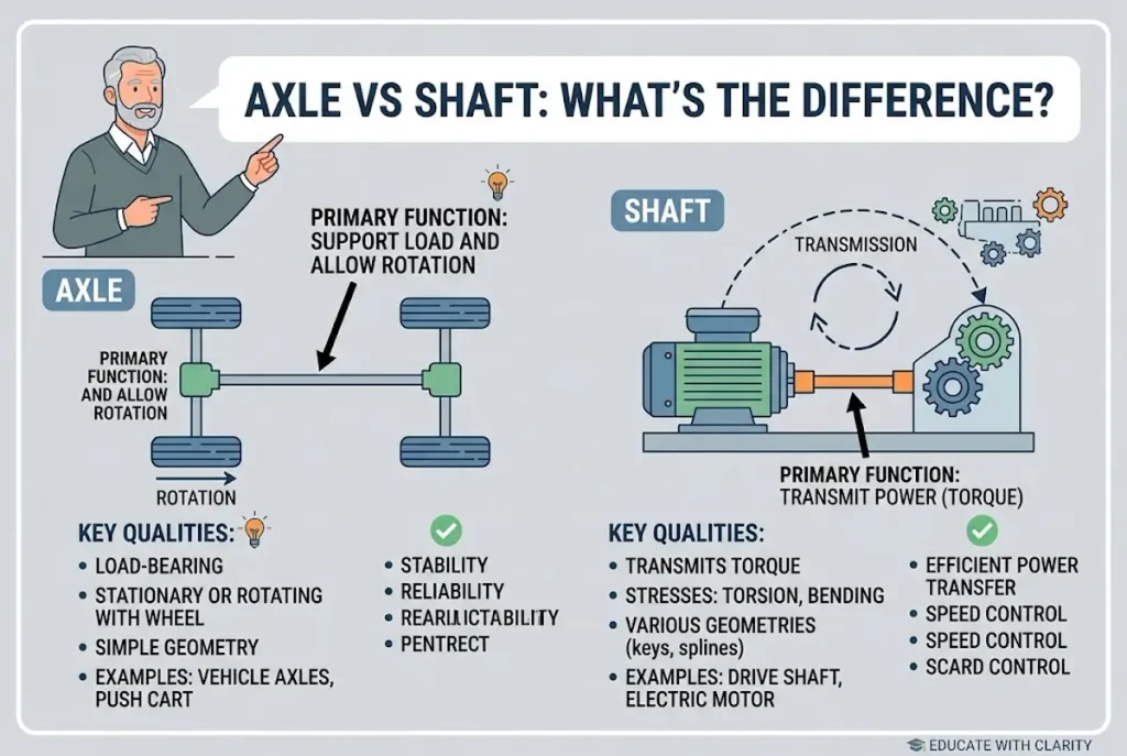 Axle vs shaft: what's the difference?