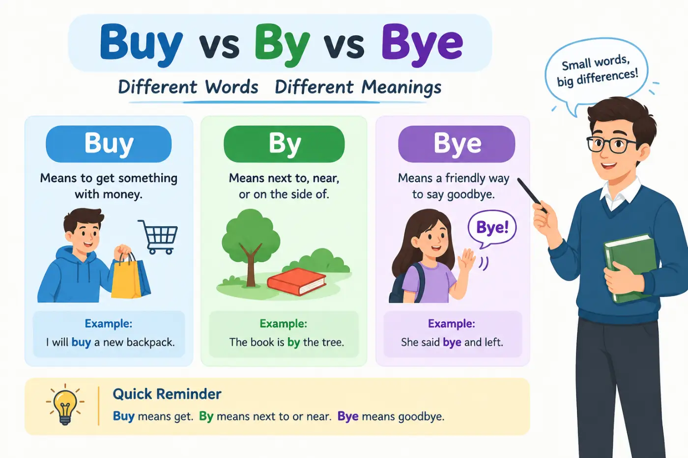 Buy vs By vs Bye