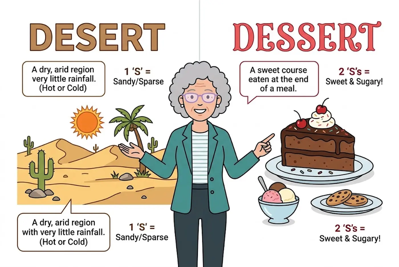Desert vs Dessert