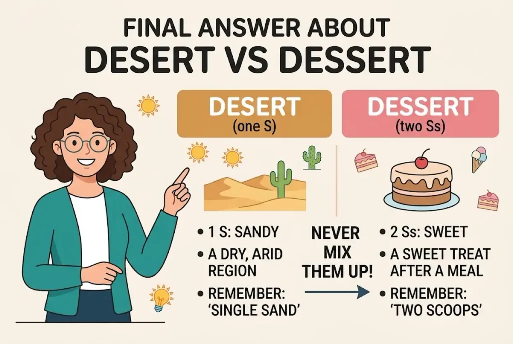 Final Answer About Desert vs Dessert