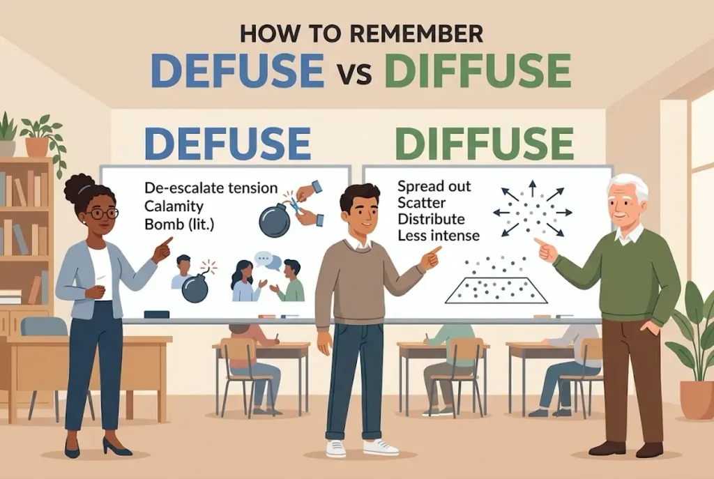 How Can You Remember Defuse and Diffuse Easily?
