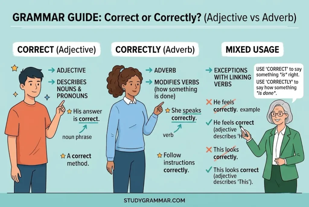 How Should You Use Correct or Correctly in Different Situations?