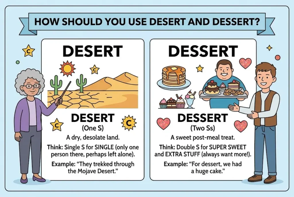 How Should You Use Desert and Dessert in Different Situations?