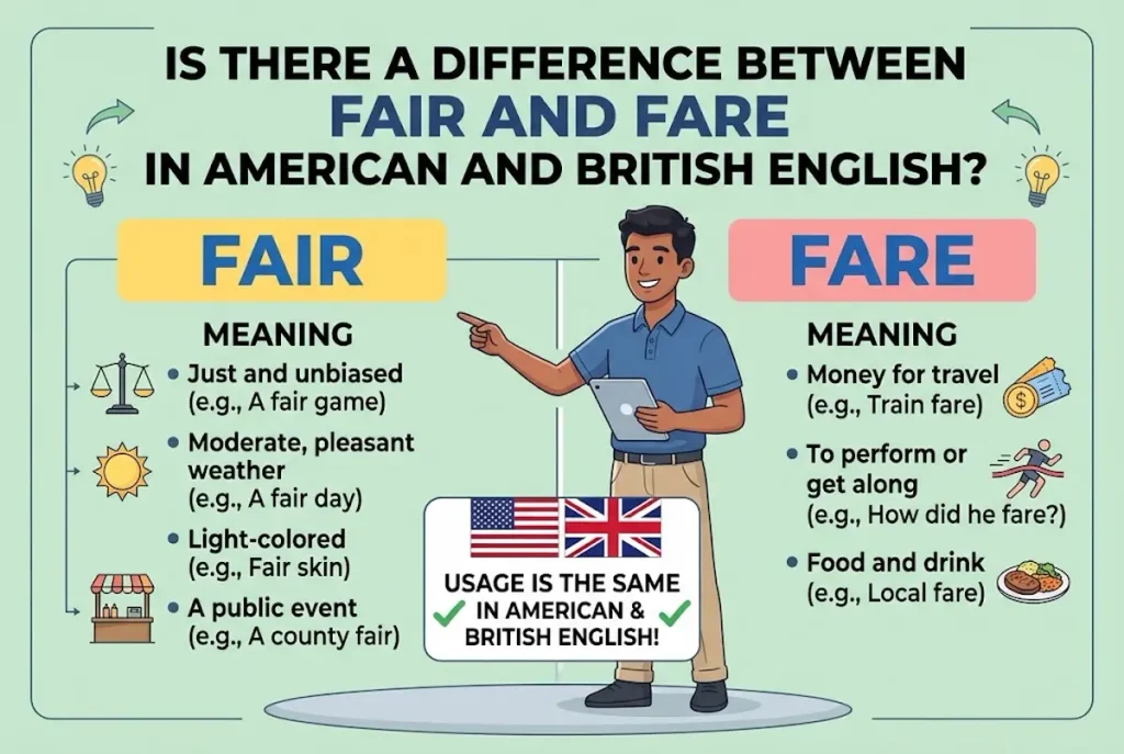Is There a Difference Between Fair and Fare in American and British English?