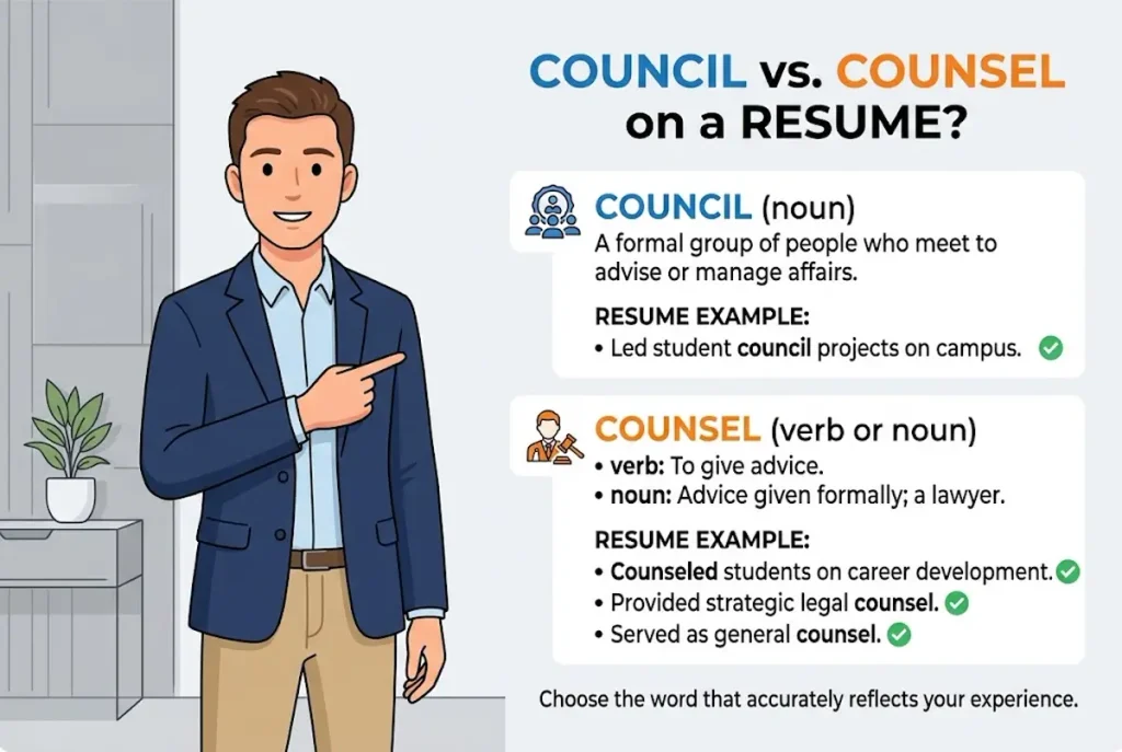 Should You Use Council or Counsel on a Resume?