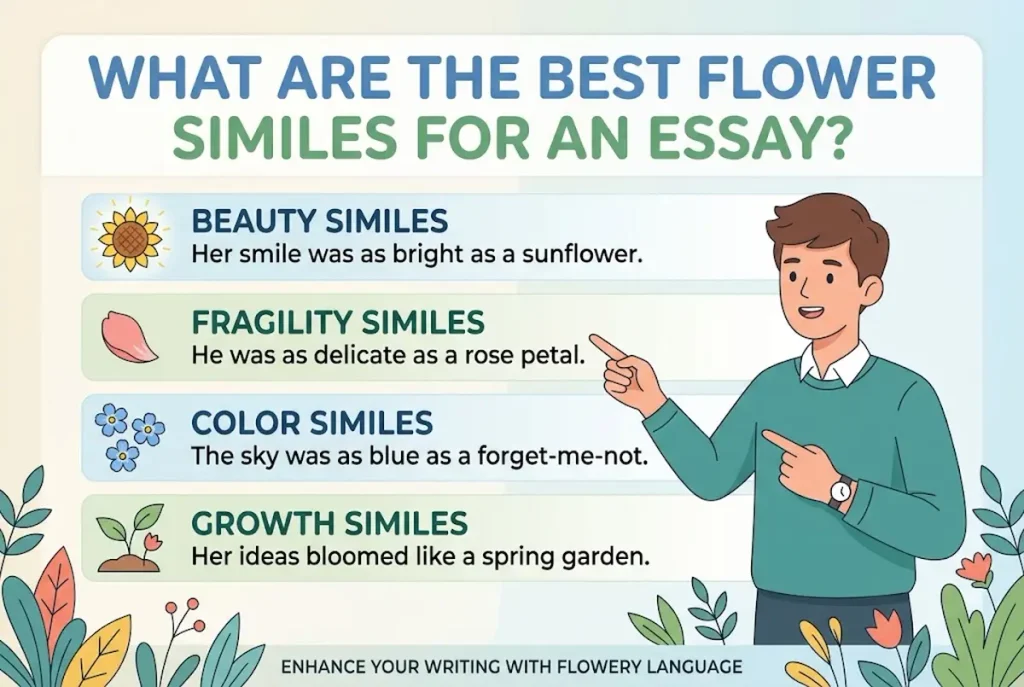 What are the best flower similes for an essay?