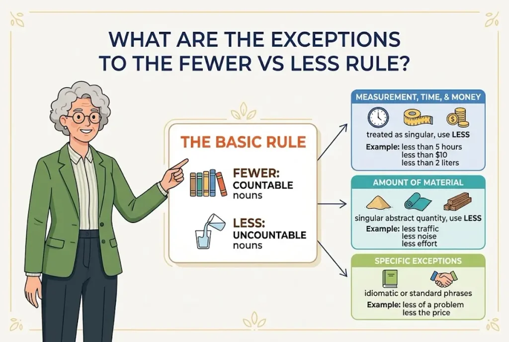 What Are the Exceptions to the Fewer vs Less Rule?
