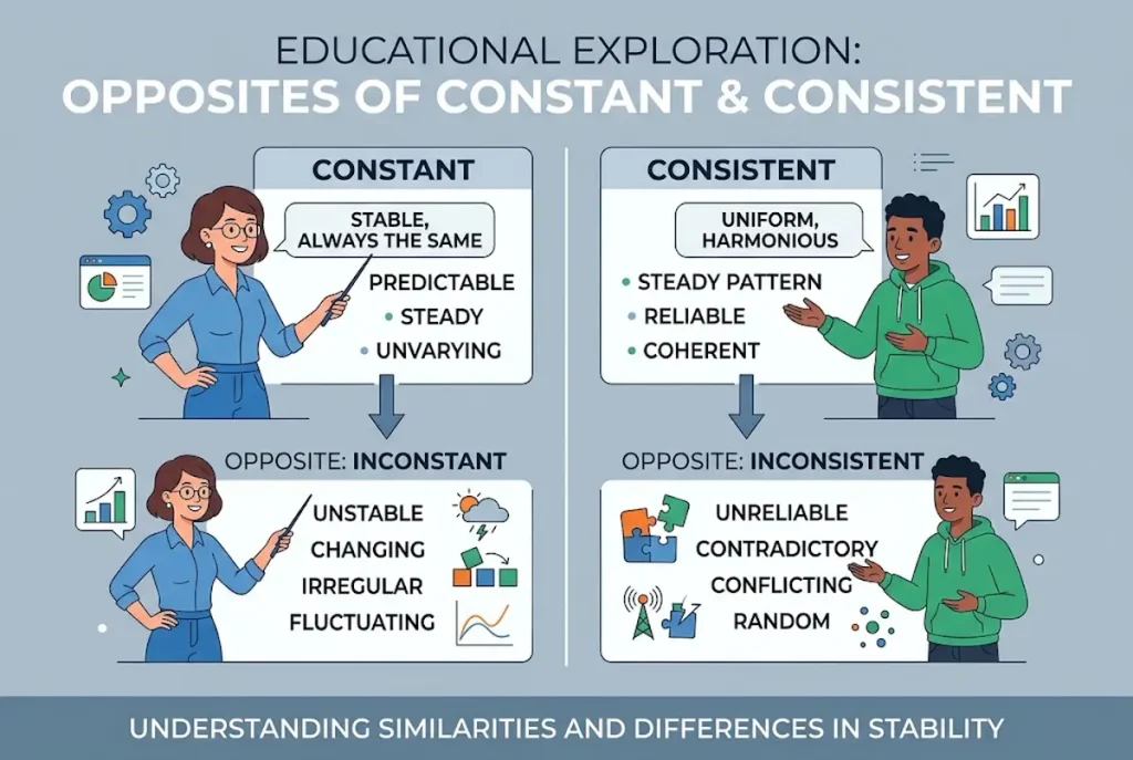 What Are the Opposites of Constant and Consistent?