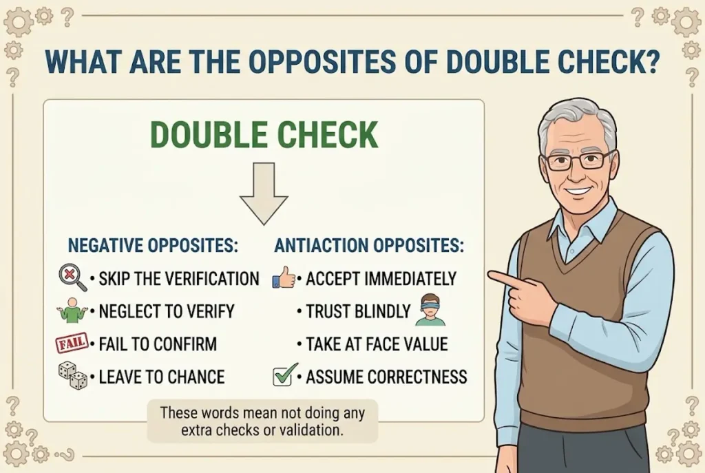 What Are the Opposites of Double Check?