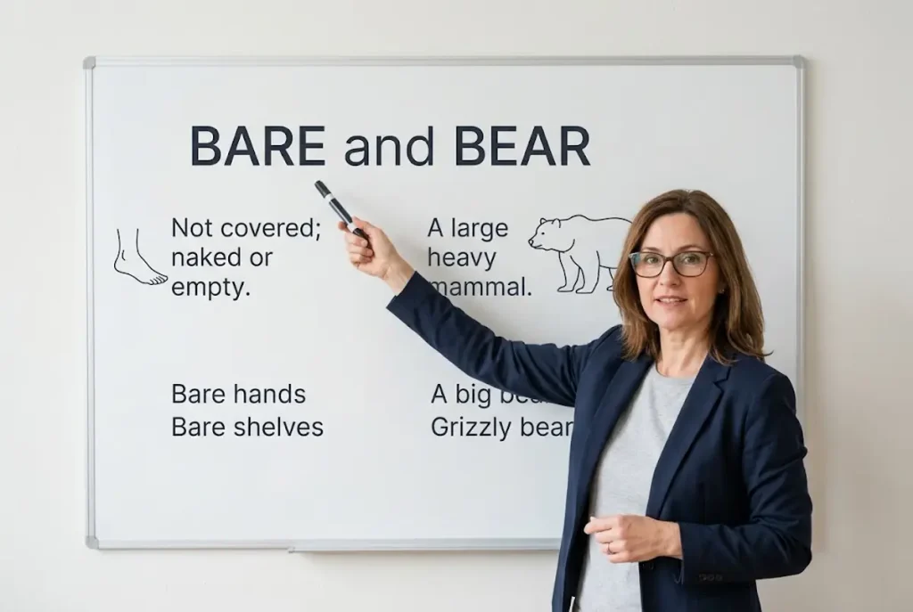 What should you remember about bare and bear?