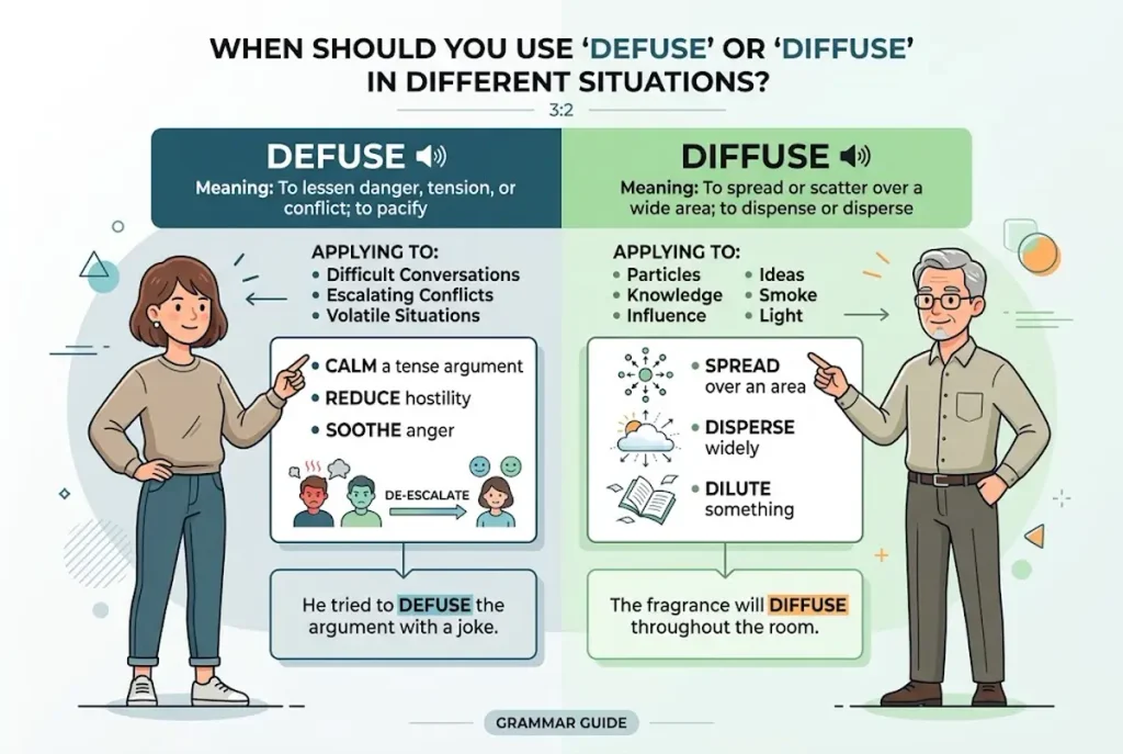When Should You Use Defuse or Diffuse in Different Situations?