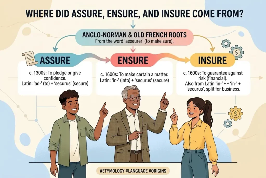 Where did assure ensure and insure come from?