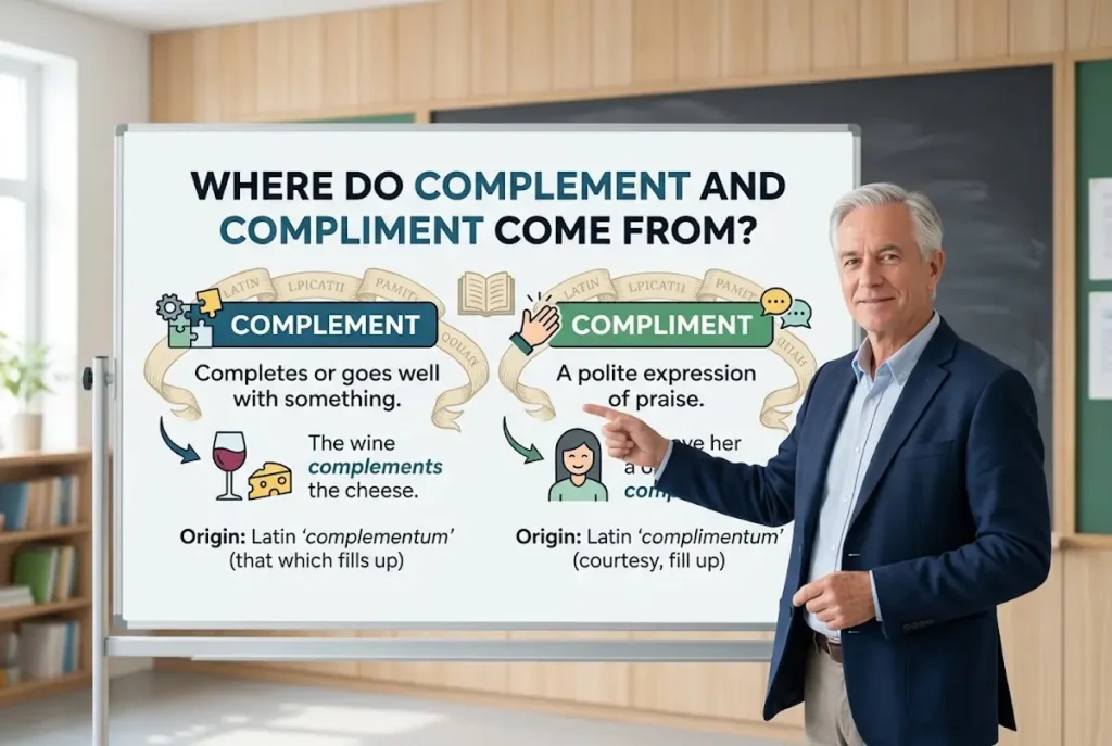 Where Do Complement and Compliment Come From?