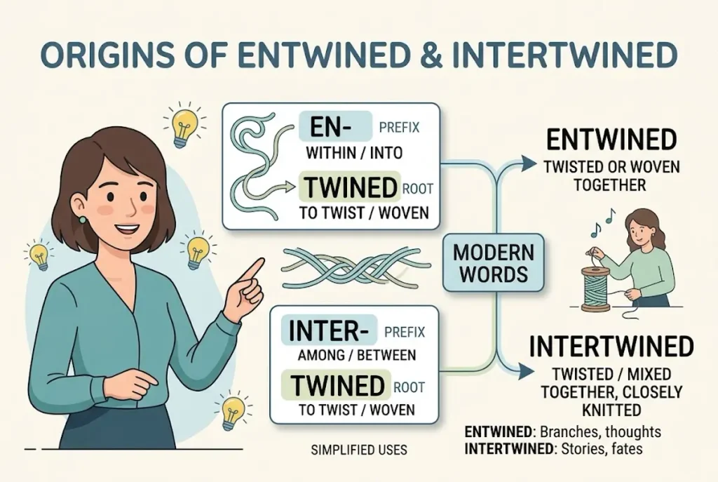 Where Do Entwined and Intertwined Come From?