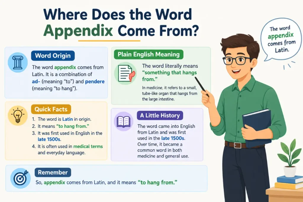 Where does the word appendix come from?